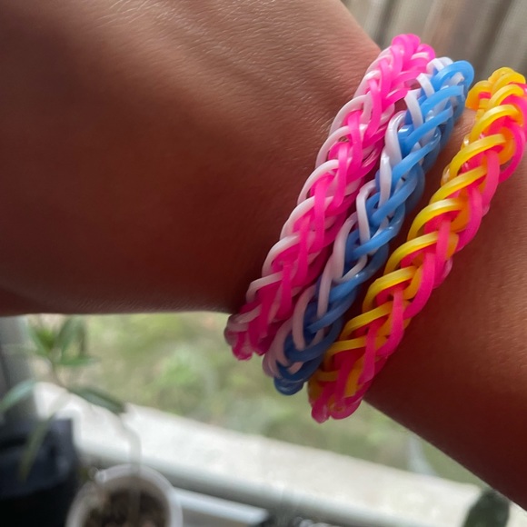 Lot of three French Braid Style Rainbow Loom Bracelet - Picture 5 of 5